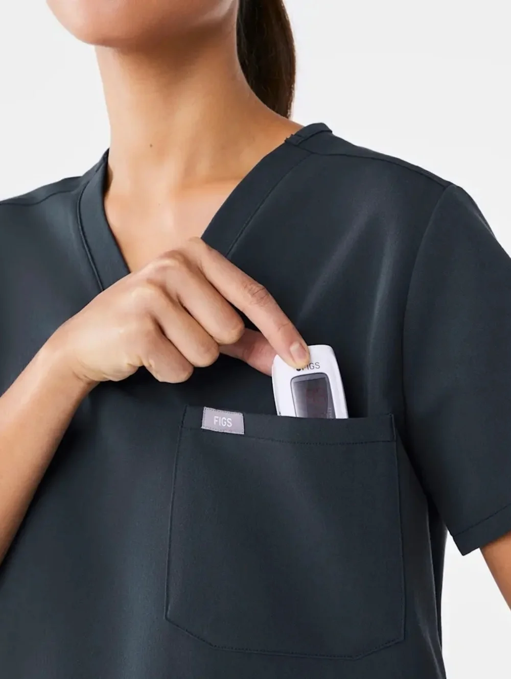 Figs Catarina One-Pocket Scrub Top, Color Gray Size M